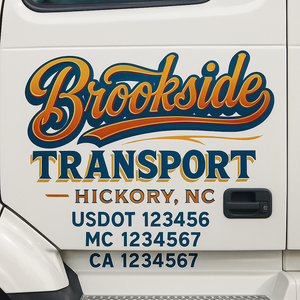 Truck Door Decal Sticker Lettering With USDOT, MC, CA, KYU, GVW & More | Custom Truck Door Decal Sticker Signs (Set of 2)