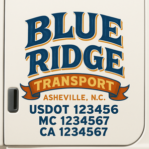 Truck Door Decal Sticker Lettering With USDOT, MC, CA, KYU, GVW & More | Custom Truck Door Decal Sticker Signs (Set of 2)