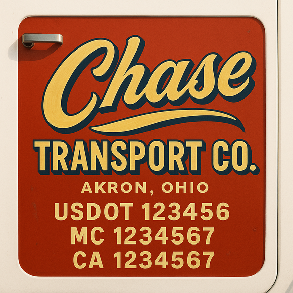 Truck Door Decal Sticker Lettering With USDOT, MC, CA, KYU, GVW & More | Custom Truck Door Decal Sticker Signs (Set of 2)