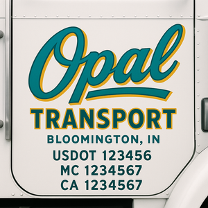 Truck Door Decal Sticker Lettering With USDOT, MC, CA, KYU, GVW & More | Custom Truck Door Decal Sticker Signs (Set of 2)