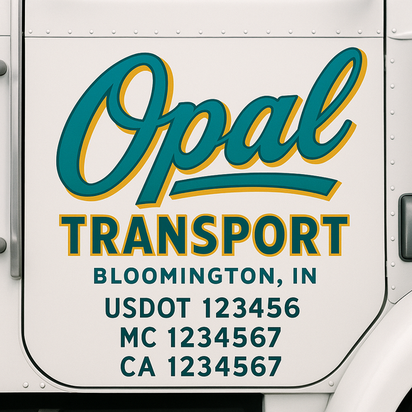 Truck Door Decal Sticker Lettering With USDOT, MC, CA, KYU, GVW & More | Custom Truck Door Decal Sticker Signs (Set of 2)