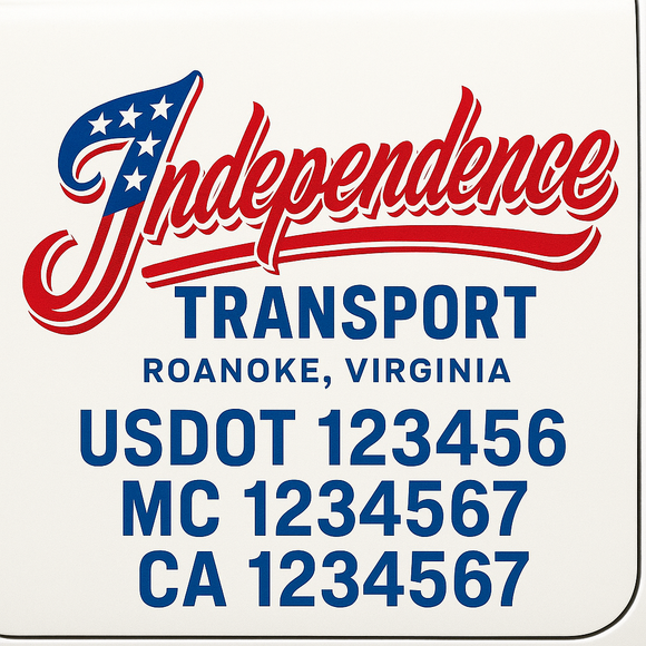 Truck Door Decal Sticker Lettering With USDOT, MC, CA, KYU, GVW & More | Custom Truck Door Decal Sticker Signs (Set of 2)