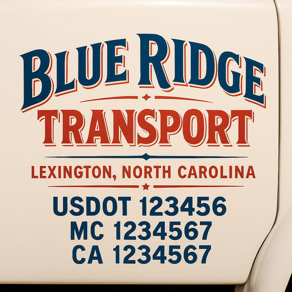 Truck Door Decal Sticker Lettering With USDOT, MC, CA, KYU, GVW & More | Custom Truck Door Decal Sticker Signs (Set of 2)