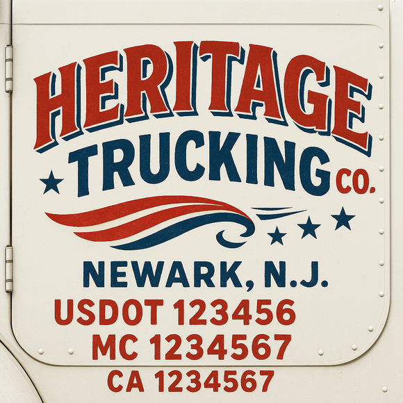 Truck Door Decal Sticker Lettering With USDOT, MC, CA, KYU, GVW & More | Custom Truck Door Decal Sticker Signs (Set of 2)
