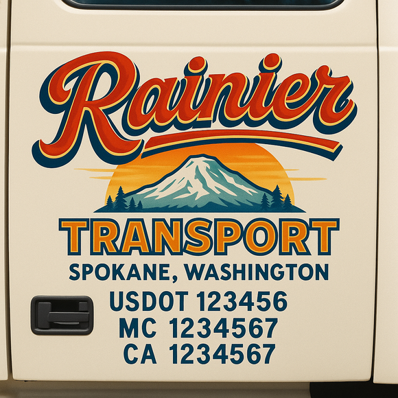 Truck Door Decal Sticker Lettering With USDOT, MC, CA, KYU, GVW & More | Custom Truck Door Decal Sticker Signs (Set of 2)