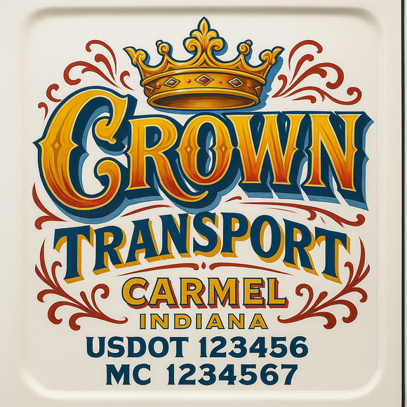 Truck Door Decal Sticker Lettering With USDOT, MC, CA, KYU, GVW & More | Custom Truck Door Decal Sticker Signs (Set of 2)