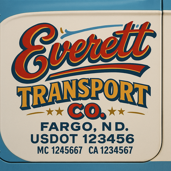 Truck Door Decal Sticker Lettering With USDOT, MC, CA, KYU, GVW & More | Custom Truck Door Decal Sticker Signs (Set of 2)