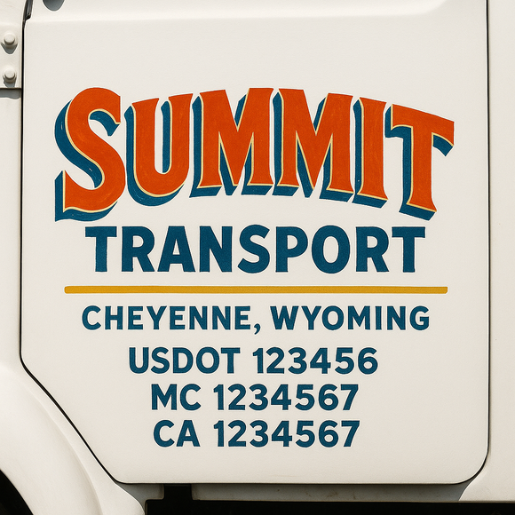 Truck Door Decal Sticker Lettering With USDOT, MC, CA, KYU, GVW & More | Custom Truck Door Decal Sticker Signs (Set of 2)