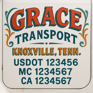 Truck Door Decal Sticker Lettering With USDOT, MC, CA, KYU, GVW & More | Custom Truck Door Decal Sticker Signs (Set of 2)