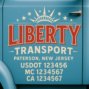 Truck Door Decal Sticker Lettering With USDOT, MC, CA, KYU, GVW & More | Custom Truck Door Decal Sticker Signs (Set of 2)