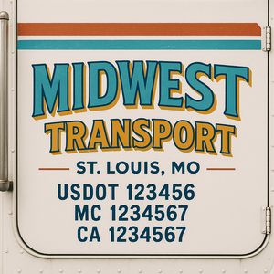 Truck Door Decal Sticker Lettering With USDOT, MC, CA, KYU, GVW & More | Custom Truck Door Decal Sticker Signs (Set of 2)