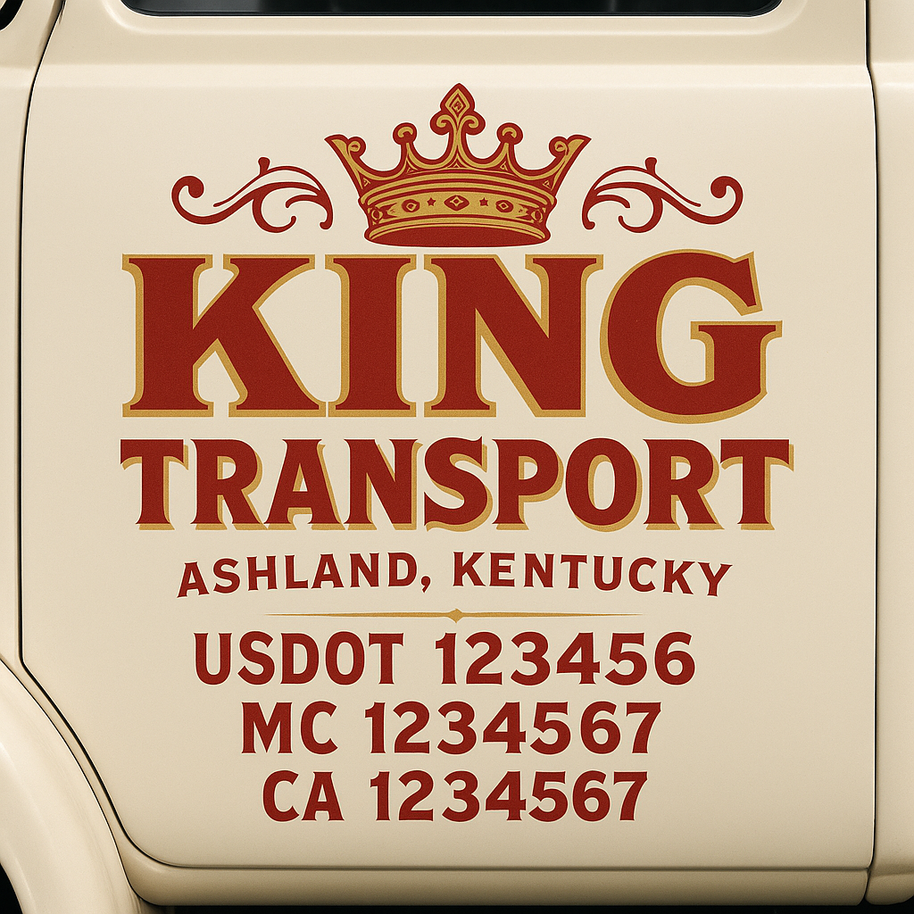Cha Lettering Sticker Truck Door Decal Sticker Lettering With USDOT, MC, CA, KYU, GVW & More ...