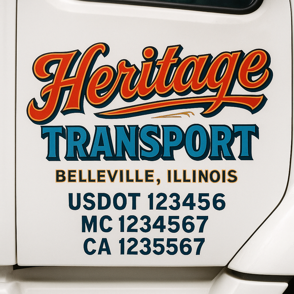 Truck Door Decal Sticker Lettering With USDOT, MC, CA, KYU, GVW & More | Custom Truck Door Decal Sticker Signs (Set of 2)