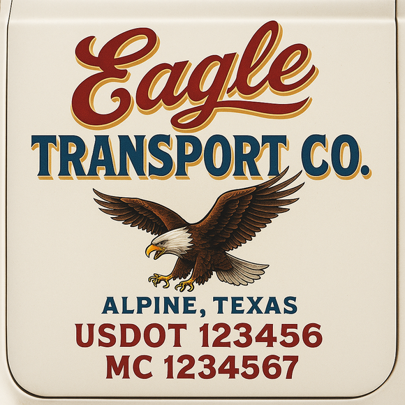 Truck Door Decal Sticker Lettering With USDOT, MC, CA, KYU, GVW & More | Custom Truck Door Decal Sticker Signs (Set of 2)