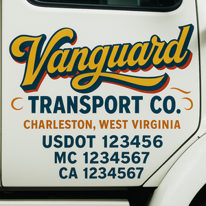Truck Door Decal Sticker Lettering With USDOT, MC, CA, KYU, GVW & More | Custom Truck Door Decal Sticker Signs (Set of 2)