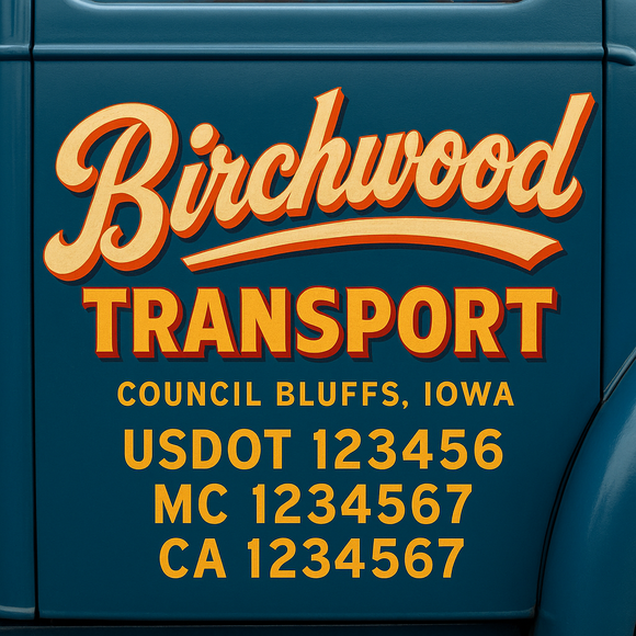 Truck Door Decal Sticker Lettering With USDOT, MC, CA, KYU, GVW & More | Custom Truck Door Decal Sticker Signs (Set of 2)