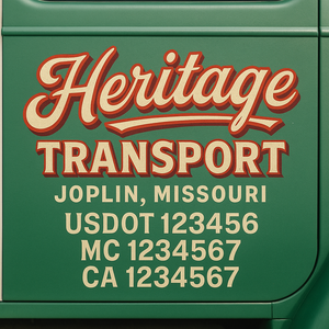 Truck Door Decal Sticker Lettering With USDOT, MC, CA, KYU, GVW & More | Custom Truck Door Decal Sticker Signs (Set of 2)