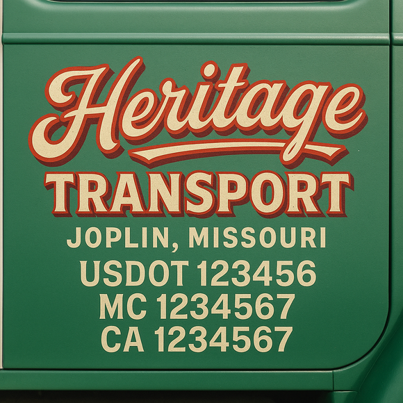 Truck Door Decal Sticker Lettering With USDOT, MC, CA, KYU, GVW & More | Custom Truck Door Decal Sticker Signs (Set of 2)