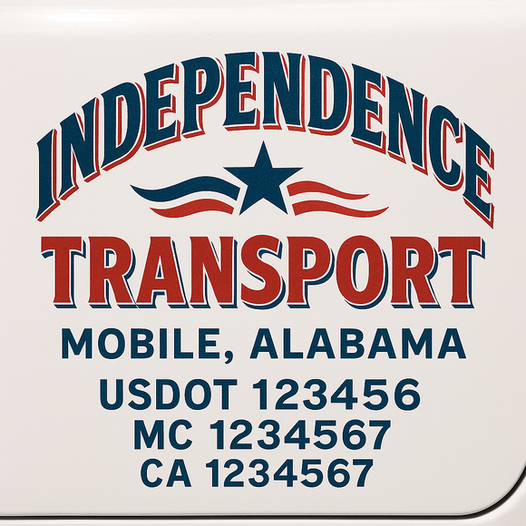 Truck Door Decal Sticker Lettering With USDOT, MC, CA, KYU, GVW & More | Custom Truck Door Decal Sticker Signs (Set of 2)