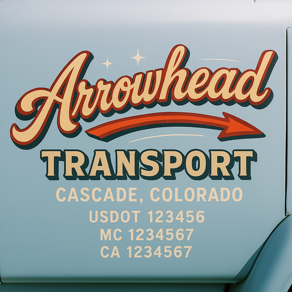Truck Door Decal Sticker Lettering With USDOT, MC, CA, KYU, GVW & More | Custom Truck Door Decal Sticker Signs (Set of 2)