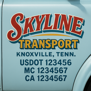 Truck Door Decal Sticker Lettering With USDOT, MC, CA, KYU, GVW & More | Custom Truck Door Decal Sticker Signs (Set of 2)
