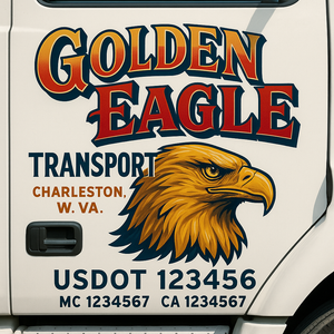Truck Door Decal Sticker Lettering With USDOT, MC, CA, KYU, GVW & More | Custom Truck Door Decal Sticker Signs (Set of 2)