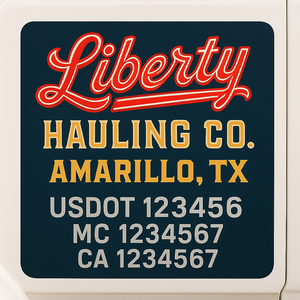 Truck Door Decal Sticker Lettering With USDOT, MC, CA, KYU, GVW & More | Custom Truck Door Decal Sticker Signs (Set of 2)