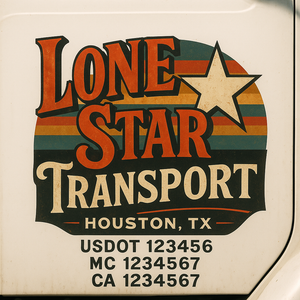 Truck Door Decal Sticker Lettering With USDOT, MC, CA, KYU, GVW & More | Custom Truck Door Decal Sticker Signs (Set of 2)