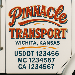 Truck Door Decal Sticker Lettering With USDOT, MC, CA, KYU, GVW & More | Custom Truck Door Decal Sticker Signs (Set of 2)
