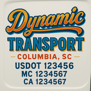 Truck Door Decal Sticker Lettering With USDOT, MC, CA, KYU, GVW & More | Custom Truck Door Decal Sticker Signs (Set of 2)