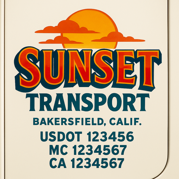 Truck Door Decal Sticker Lettering With USDOT, MC, CA, KYU, GVW & More | Custom Truck Door Decal Sticker Signs (Set of 2)