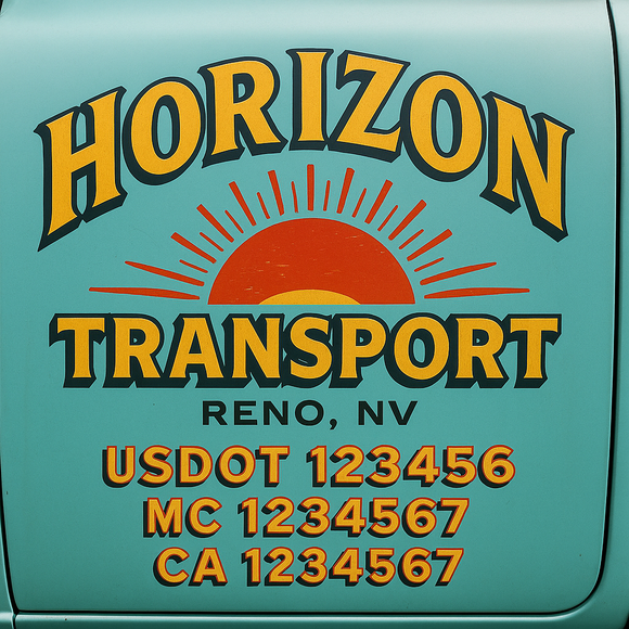 Truck Door Decal Sticker Lettering With USDOT, MC, CA, KYU, GVW & More | Custom Truck Door Decal Sticker Signs (Set of 2)