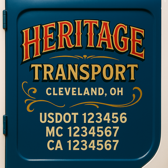 Truck Door Decal Sticker Lettering With USDOT, MC, CA, KYU, GVW & More | Custom Truck Door Decal Sticker Signs (Set of 2)