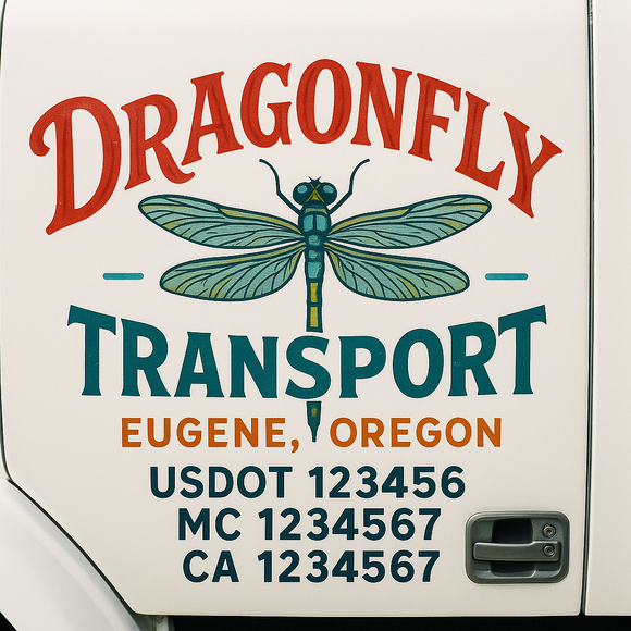 Truck Door Decal Sticker Lettering With USDOT, MC, CA, KYU, GVW & More | Custom Truck Door Decal Sticker Signs (Set of 2)