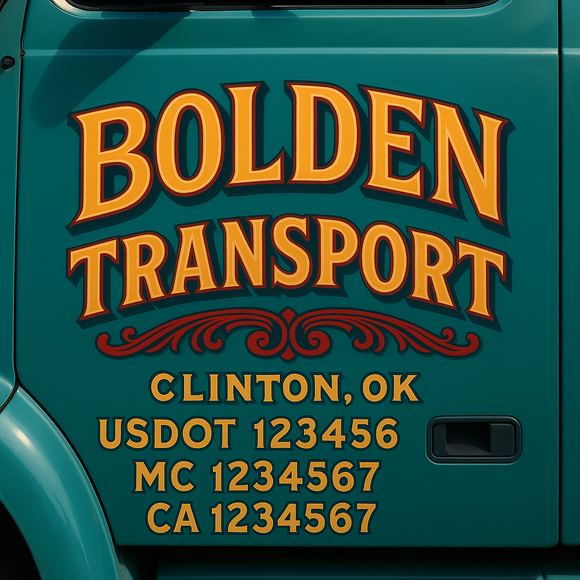 Truck Door Decal Sticker Lettering With USDOT, MC, CA, KYU, GVW & More | Custom Truck Door Decal Sticker Signs (Set of 2)