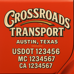 Truck Door Decal Sticker Lettering With USDOT, MC, CA, KYU, GVW & More | Custom Truck Door Decal Sticker Signs (Set of 2)