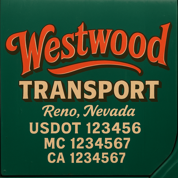 Truck Door Decal Sticker Lettering With USDOT, MC, CA, KYU, GVW & More | Custom Truck Door Decal Sticker Signs (Set of 2)