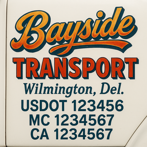 Truck Door Decal Sticker Lettering With USDOT, MC, CA, KYU, GVW & More | Custom Truck Door Decal Sticker Signs (Set of 2)