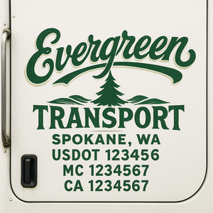 Truck Door Decal Sticker Lettering With USDOT, MC, CA, KYU, GVW & More | Custom Truck Door Decal Sticker Signs (Set of 2)