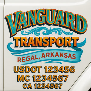 Truck Door Decal Sticker Lettering With USDOT, MC, CA, KYU, GVW & More | Custom Truck Door Decal Sticker Signs (Set of 2)