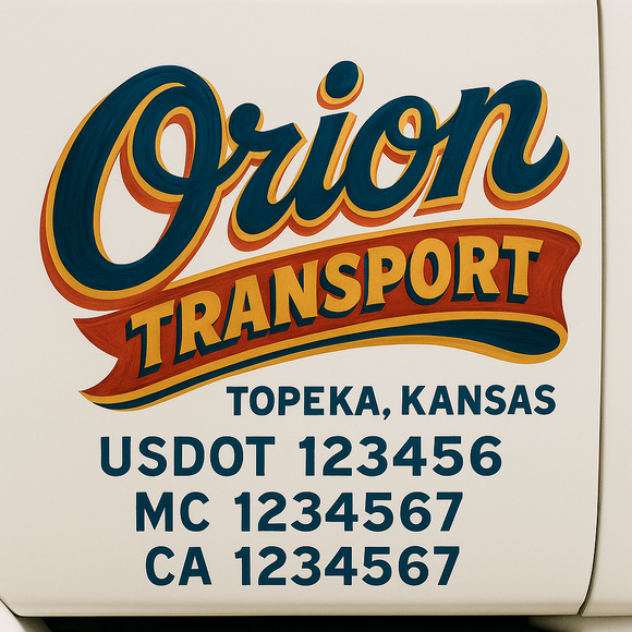 Truck Door Decal Sticker Lettering With USDOT, MC, CA, KYU, GVW & More | Custom Truck Door Decal Sticker Signs (Set of 2)