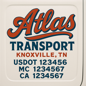 Truck Door Decal Sticker Lettering With USDOT, MC, CA, KYU, GVW & More | Custom Truck Door Decal Sticker Signs (Set of 2)