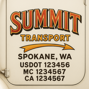 Truck Door Decal Sticker Lettering With USDOT, MC, CA, KYU, GVW & More | Custom Truck Door Decal Sticker Signs (Set of 2)