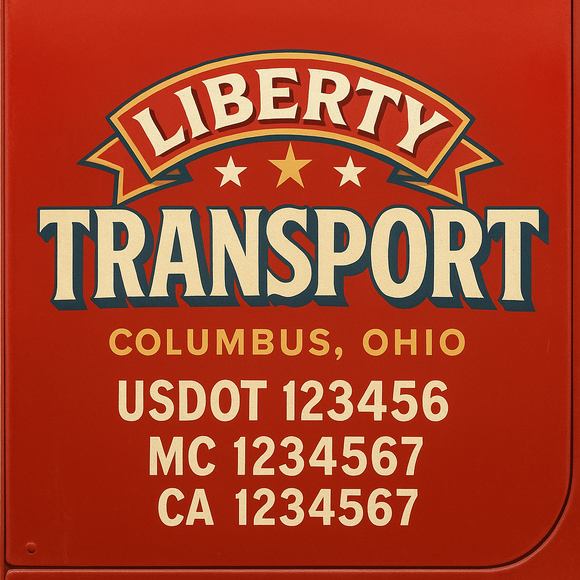 Truck Door Decal Sticker Lettering With USDOT, MC, CA, KYU, GVW & More | Custom Truck Door Decal Sticker Signs (Set of 2)