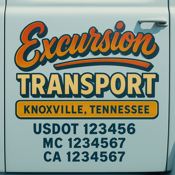 Truck Door Decal Sticker Lettering With USDOT, MC, CA, KYU, GVW & More | Custom Truck Door Decal Sticker Signs (Set of 2)