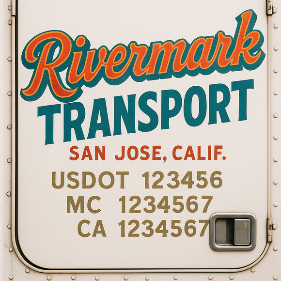 Truck Door Decal Sticker Lettering With USDOT, MC, CA, KYU, GVW & More | Custom Truck Door Decal Sticker Signs (Set of 2)