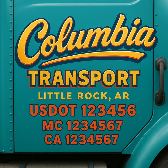 Truck Door Decal Sticker Lettering With USDOT, MC, CA, KYU, GVW & More | Custom Truck Door Decal Sticker Signs (Set of 2)