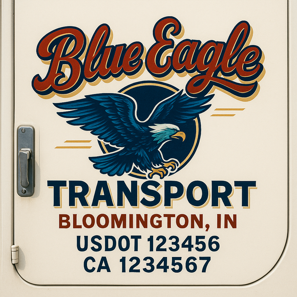 Truck Door Decal Sticker Lettering With USDOT, MC, CA, KYU, GVW & More | Custom Truck Door Decal Sticker Signs (Set of 2)