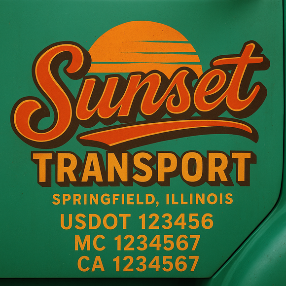 Truck Door Decal Sticker Lettering With USDOT, MC, CA, KYU, GVW & More | Custom Truck Door Decal Sticker Signs (Set of 2)
