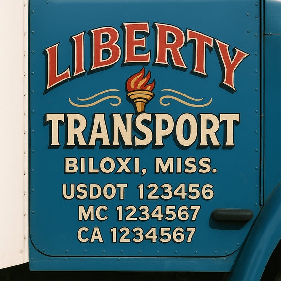 Truck Door Decal Sticker Lettering With USDOT, MC, CA, KYU, GVW & More | Custom Truck Door Decal Sticker Signs (Set of 2)